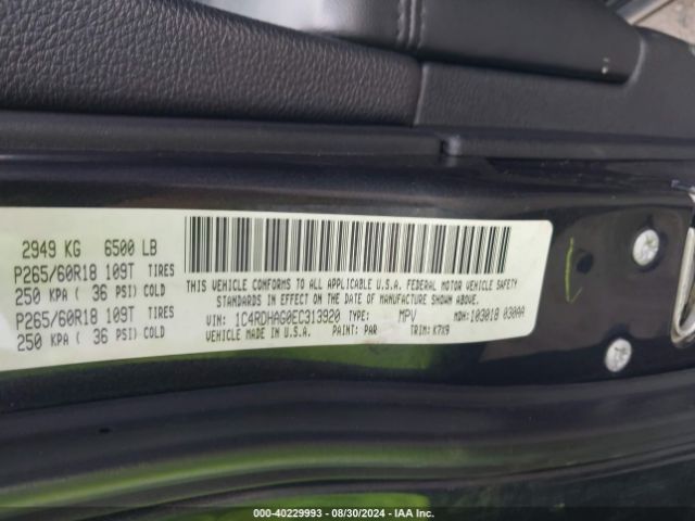 1C4RDHAG0EC313920 Dodge Durango Sxt