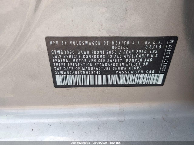 3VWW57AU5KM029142 Volkswagen Golf 1.4t S/1.4t Se