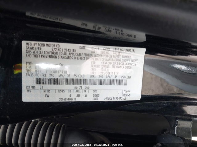 Ford FOCUS SE 2016 1FADP3F24GL330262 Image 9