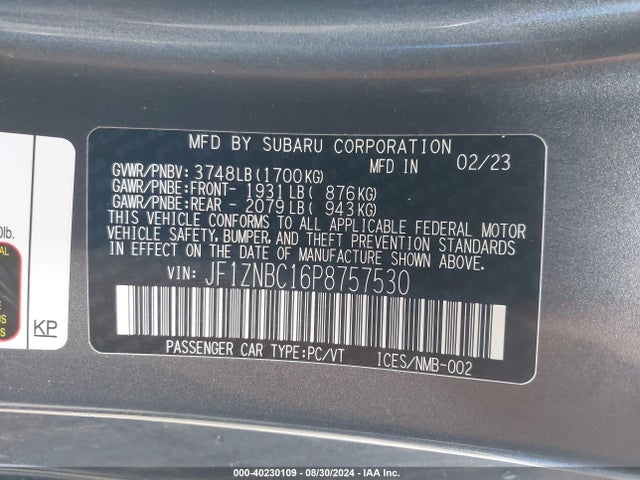 Toyota GR86 2023 JF1ZNBC16P8757530 Image 9
