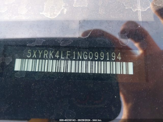 5XYRK4LF1NG099194 KIA Sorento Sx Prestige