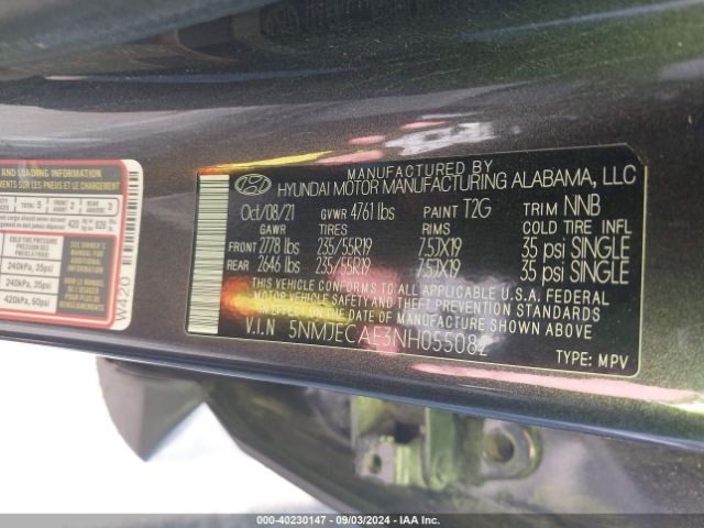 2022 HYUNDAI TUCSON 5NMJECAE3NH055082 Photo 8