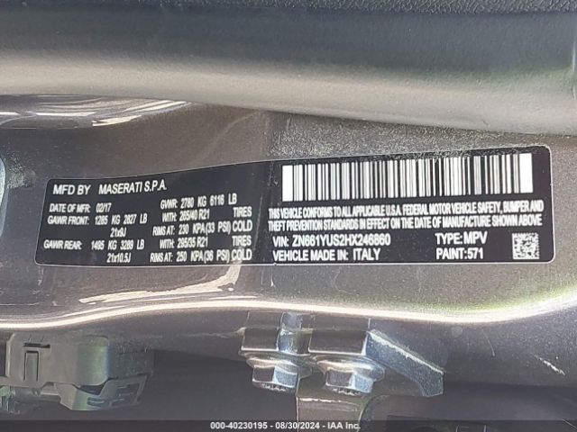 ZN661YUS2HX246860 Maserati LEVANTE S