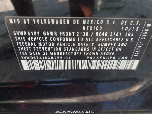 3VWD67AJ5GM255134 Volkswagen Jetta 1.4t Se