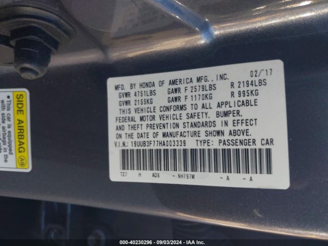 19UUB3F77HA003339 Acura Tlx Advance Package