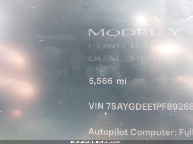 2023 TESLA MODEL Y 7SAYGDEE1PF892686 Photo 6