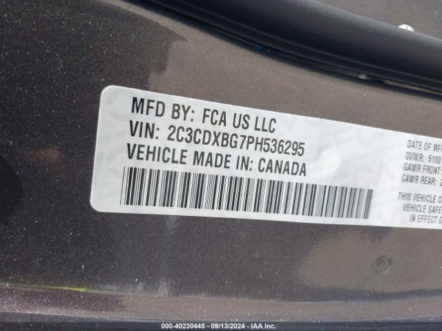 2C3CDXBG7PH536295 Dodge Charger Sxt