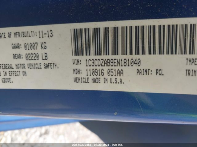 1C3CDZAB9EN181040 Dodge AVENGER SE