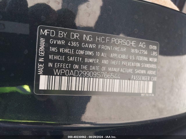 2009 PORSCHE 911 WP0AD29909S766544 Photo 8