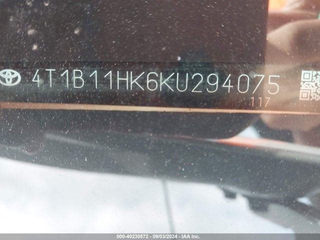 Toyota CAMRY SE 2019 4T1B11HK6KU294075 Image 9