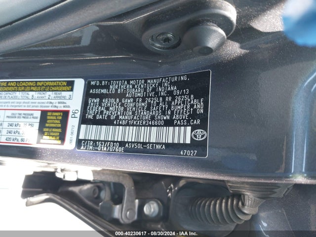 Toyota CAMRY LE 2014 4T4BF1FKXER346600 Image 9