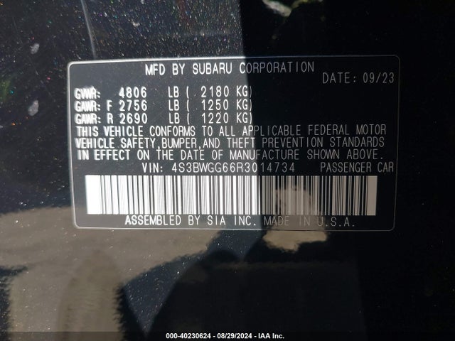 4S3BWGG66R3014734 Subaru Legacy Sport