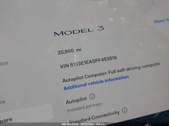 5YJ3E1EA5PF453516 Tesla Model 3 Rear-wheel Drive
