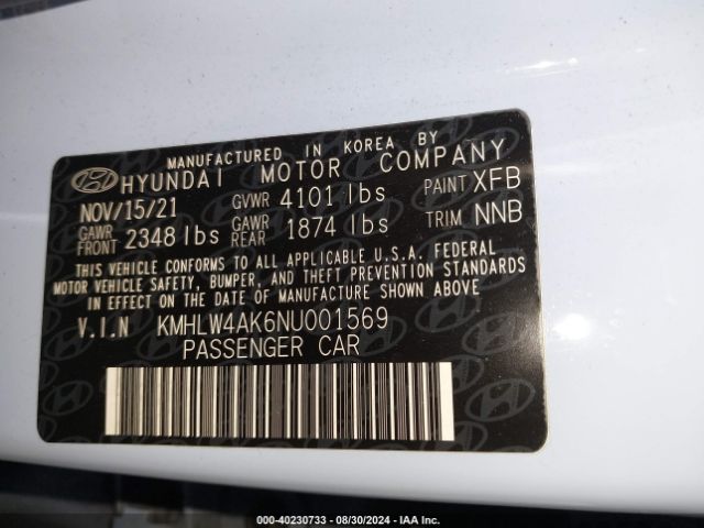 KMHLW4AK6NU001569 Hyundai ELANTRA N