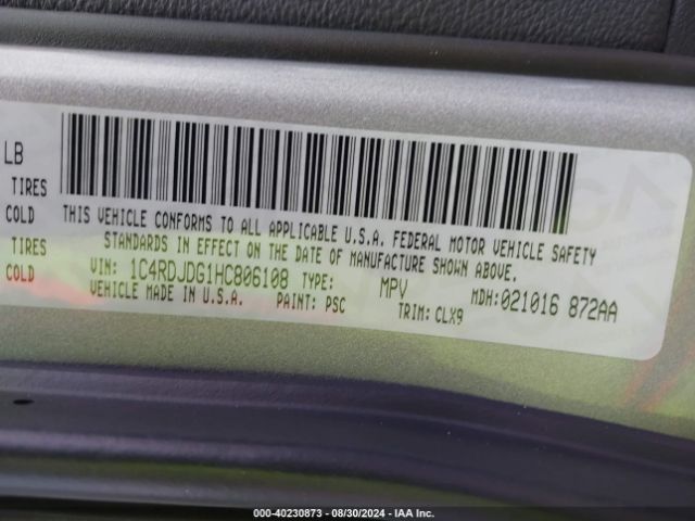 1C4RDJDG1HC806108 Dodge Durango Gt Awd