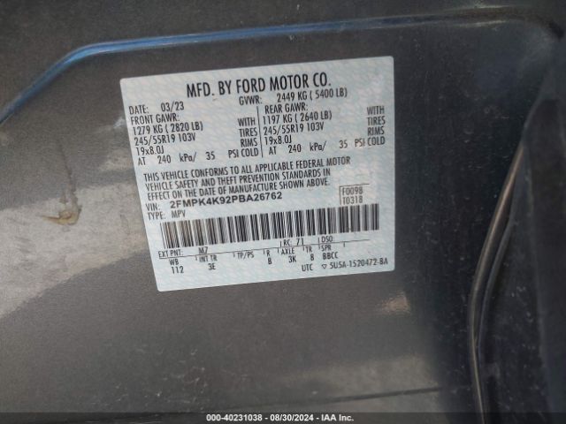 2023 FORD EDGE 2FMPK4K92PBA26762 Photo 8