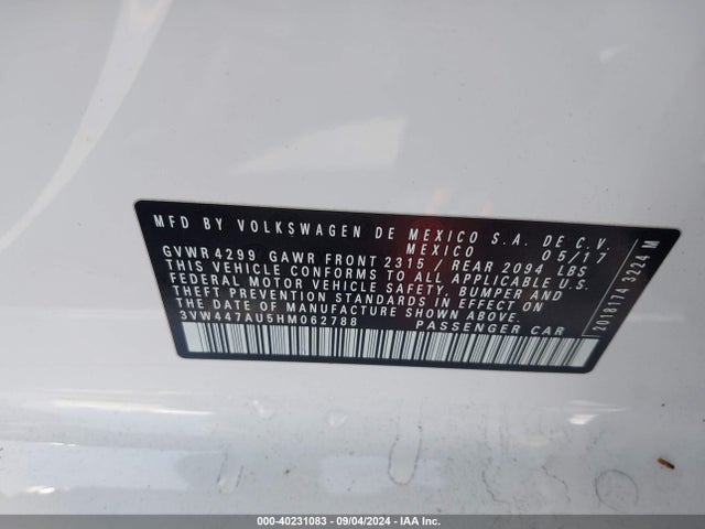 3VW447AU5HM062788 Volkswagen Golf Gti Autobahn 4-door/s 4-door/se 4-door/sport 4-door