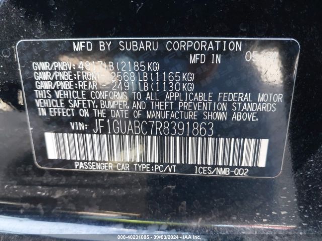 JF1GUABC7R8391863 Subaru Impreza Base 5-door