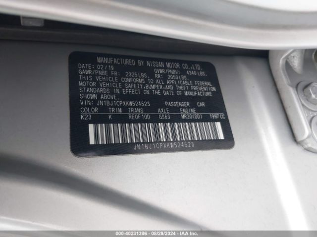 JN1BJ1CPXKW524523 Nissan Rogue Sport Sv