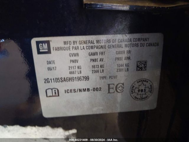 2G1105SA6H9196799 Chevrolet IMPALA 1LT