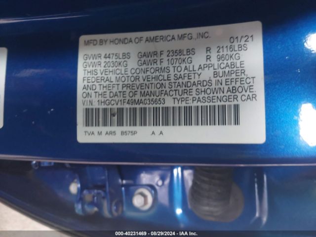 1HGCV1F49MA035653 Honda Accord Sport Special Edition