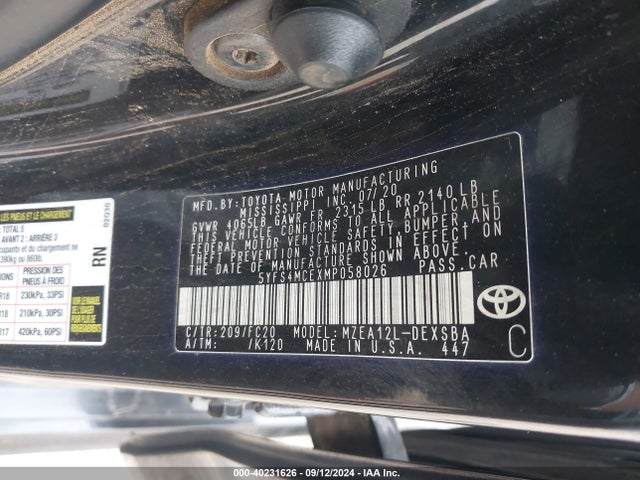 Toyota Corolla Se Nightshade Edition 2021 5YFS4MCEXMP058026 Image 9