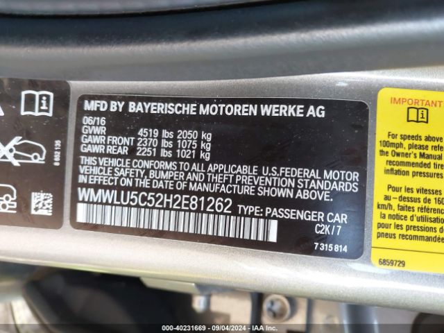 WMWLU5C52H2E81262 Mini Clubman Cooper S