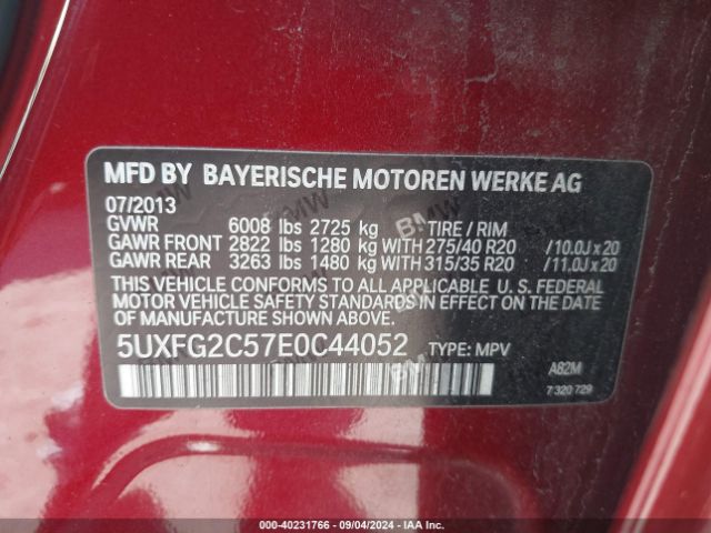 5UXFG2C57E0C44052 BMW X6 Xdrive35i