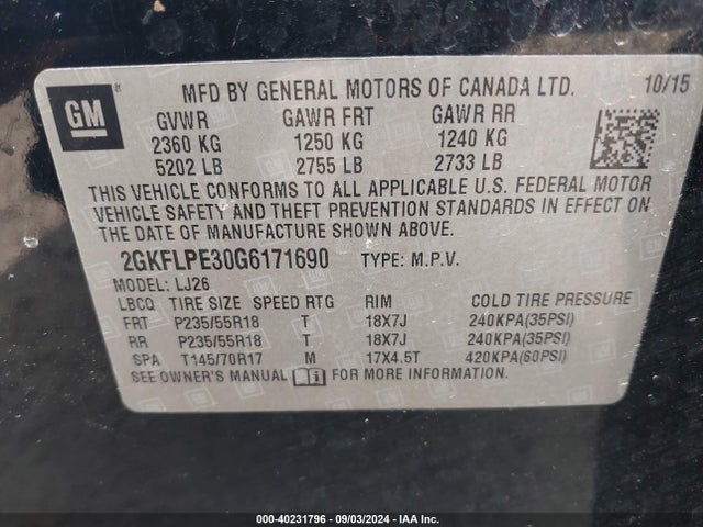 2GKFLPE30G6171690 GMC Terrain Slt