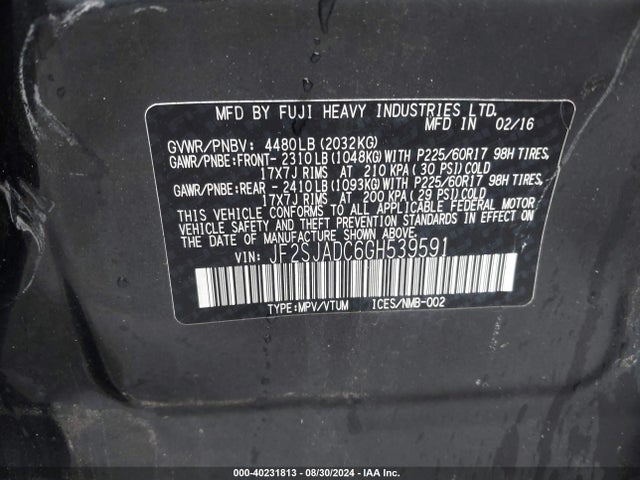 Subaru Forester 2.5i Premium 2016 JF2SJADC6GH539591 Image 9