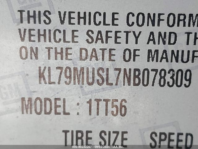 KL79MUSL7NB078309 Chevrolet Trailblazer Awd Rs