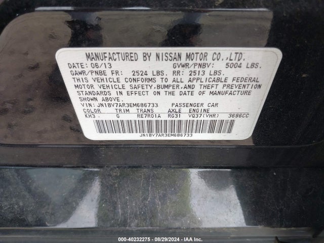Infiniti Q50 Premium 2014 JN1BV7AR3EM686733 Image 9