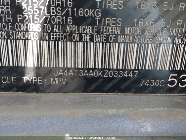 JA4AT3AA0KZ033447 Mitsubishi Eclipse Cross Es