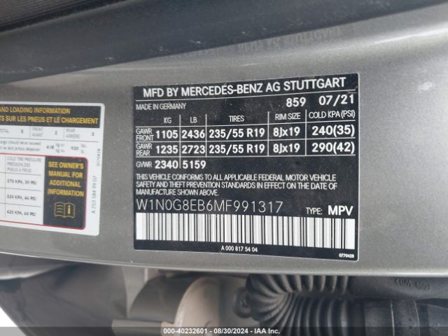 W1N0G8EB6MF991317 Mercedes-Benz Glc 300 4matic Suv