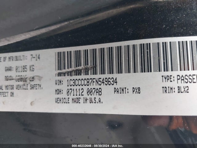Chrysler 200 C 2015 1C3CCCCB7FN549634 Image 9
