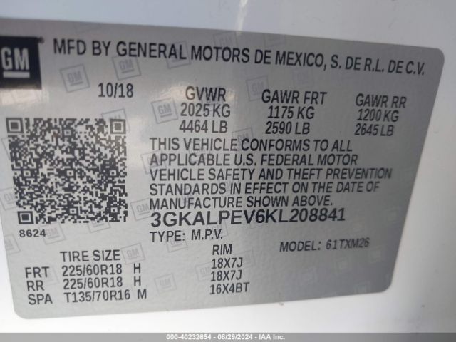 3GKALPEV6KL208841 GMC Terrain Slt