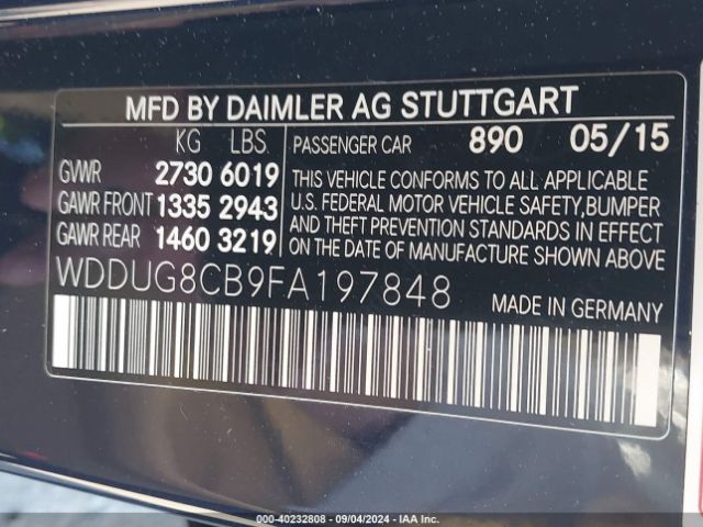 WDDUG8CB9FA197848 Mercedes-Benz S 550