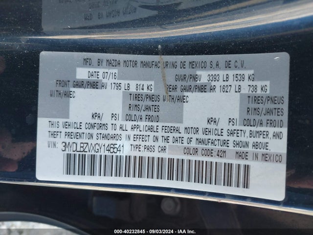 3MYDLBZVXGY146541 Scion IA