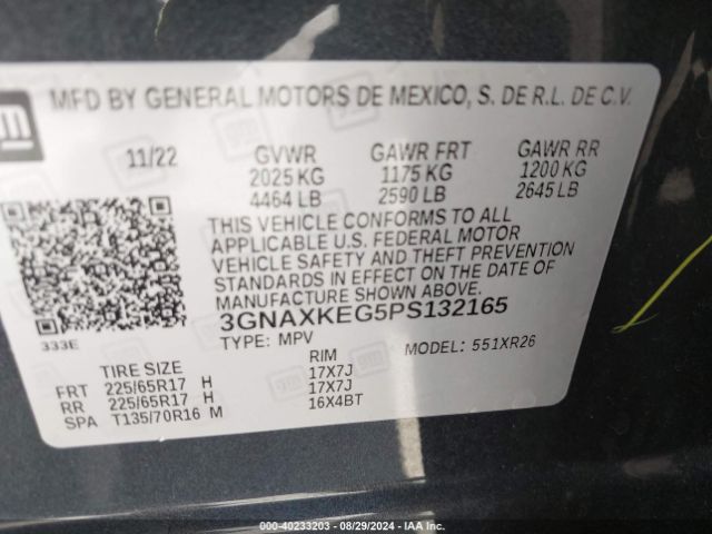 3GNAXKEG5PS132165 Chevrolet Equinox Fwd Lt