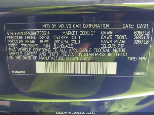 YV4102PK9M1738514 Volvo Xc90 T5 Momentum 7 Passenger