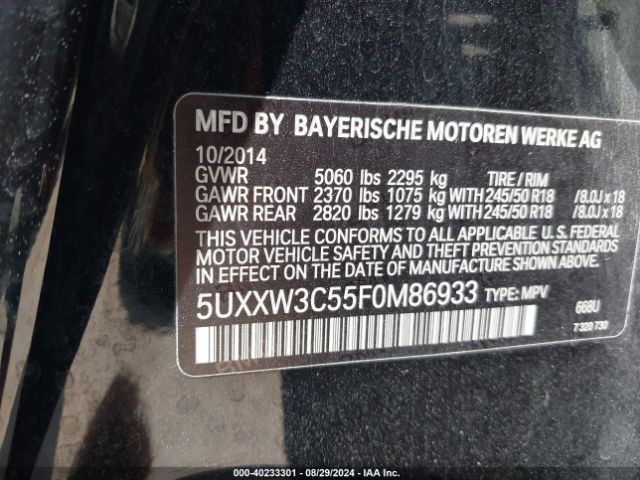 5UXXW3C55F0M86933 BMW X4 Xdrive28i