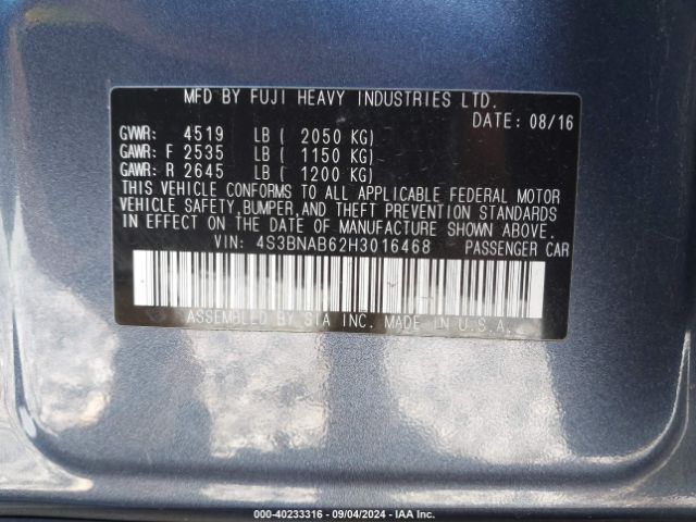 4S3BNAB62H3016468 Subaru Legacy 2.5i