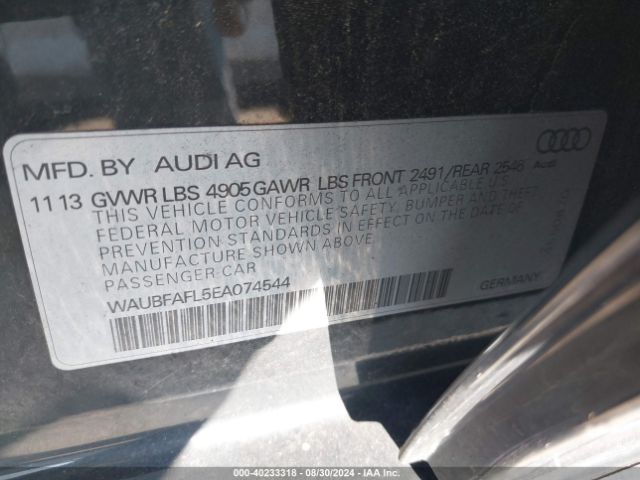 WAUBFAFL5EA074544 Audi A4 2.0t Premium