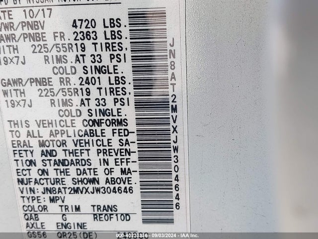 Nissan Rogue Sl 2018 JN8AT2MVXJW304646 Image 9