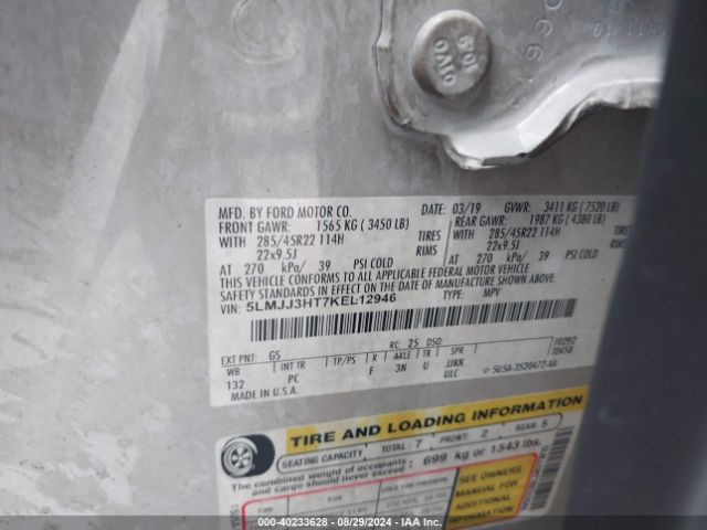 2019 LINCOLN NAVIGATOR L 5LMJJ3HT7KEL12946 Photo 8