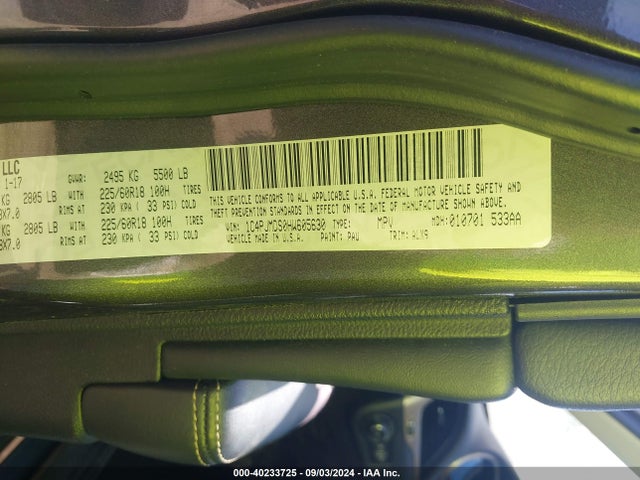 1C4PJMDS0HW605630 Jeep Cherokee Limited 4x4