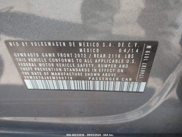 3VW2K7AJ8EM290718 Volkswagen Jetta 2.0l S