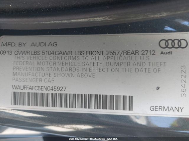 WAUFFAFC5EN045927 Audi A6 2.0t Premium