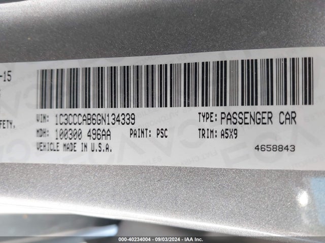 1C3CCCAB6GN134339 Chrysler 200 Limited