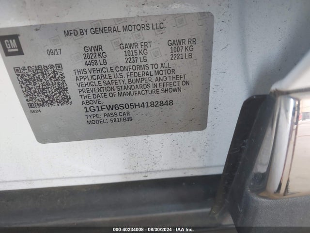 Chevrolet BOLT EV LT 2017 1G1FW6S05H4182848 Image 9